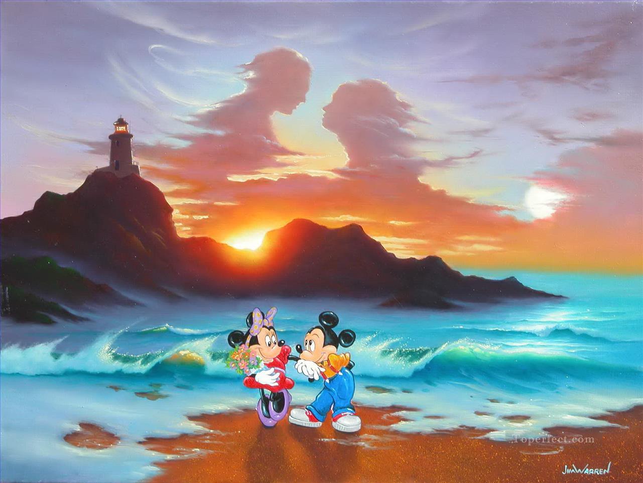 disney Mickey et Minnie s jour romantique Peintures à l'huile